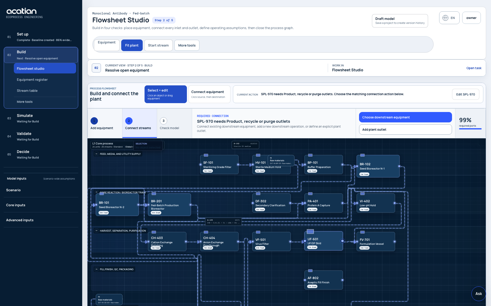 How to model anaerobic digestion and a biogas plant in the Acatian flowsheet workspace